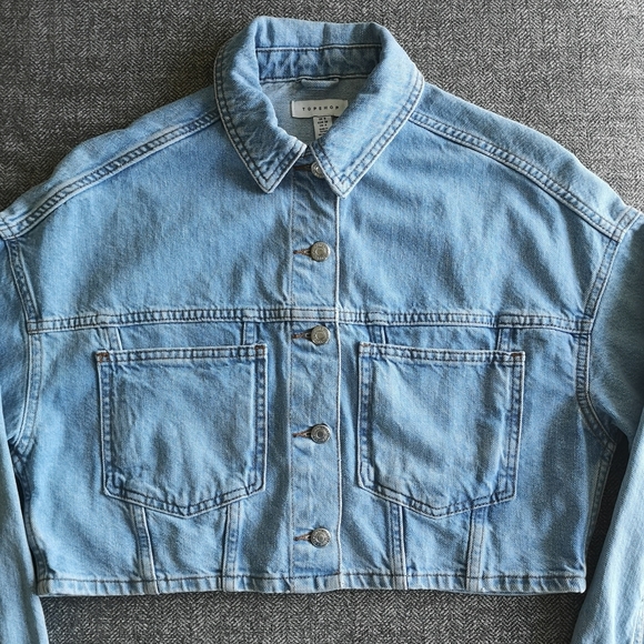ASOS Topshop Cropped Jean Jacket size 4 - Picture 11 of 11